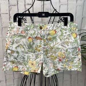 Gap Floral Khaki Summer Shorts Mid-Rise 3" NWT Garden Print